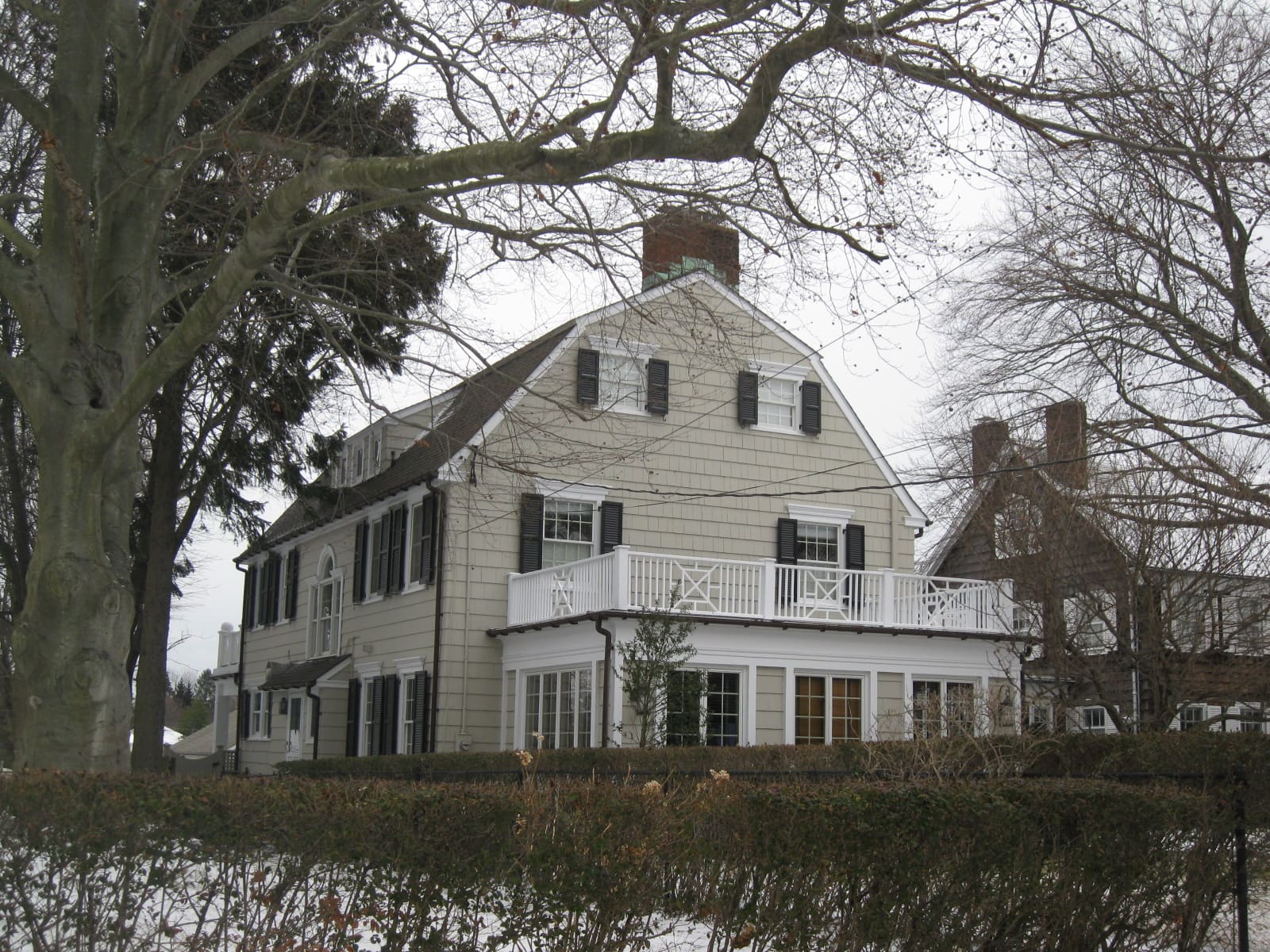 Exterior of the former 112 Ocean Avenue house in Amityville, New York, photographed in February 2010