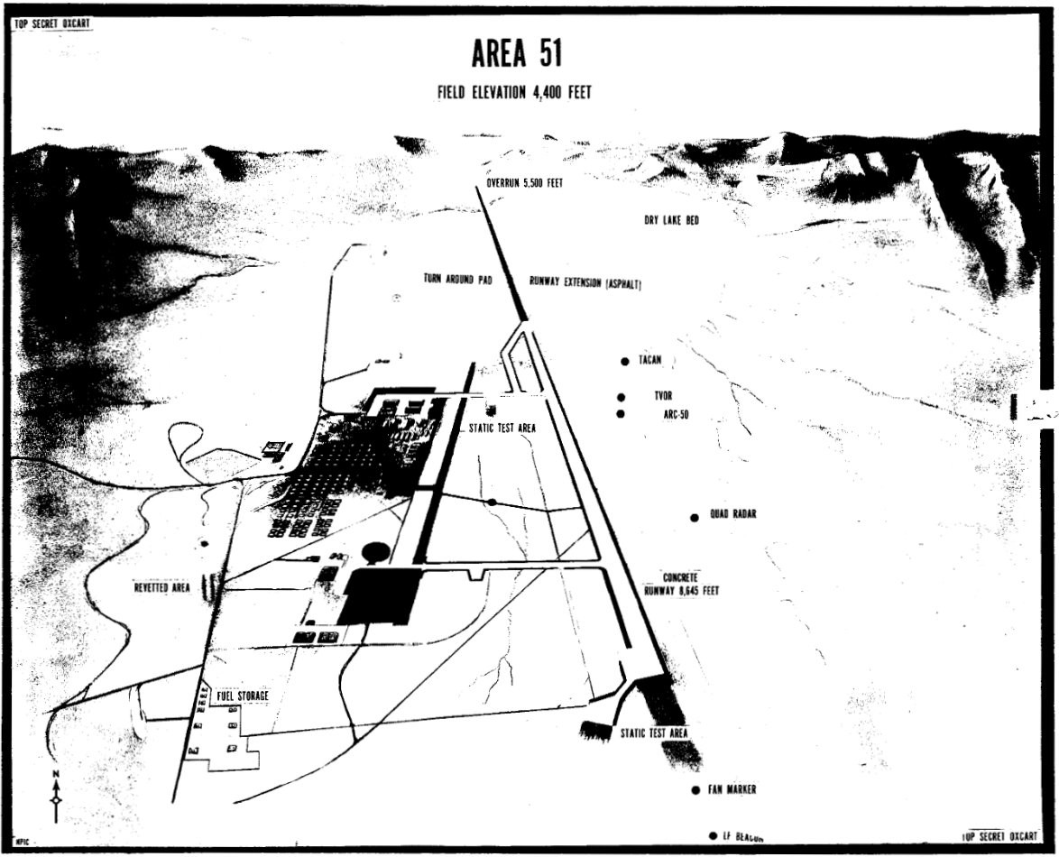 1966 declassified CIA diagram of Area 51, released to the public in 2013