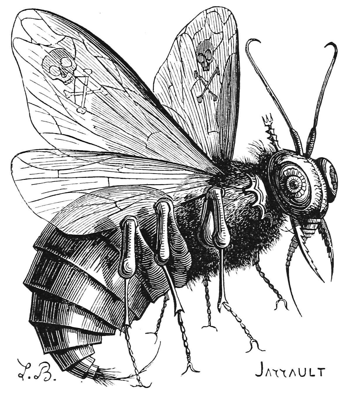 1863 Louis Le Breton illustration of Beelzebub as a giant fly from Dictionnaire Infernal