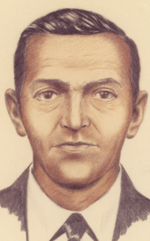 FBI Composite B sketch of the man who used the name Dan Cooper during the 1971 hijacking