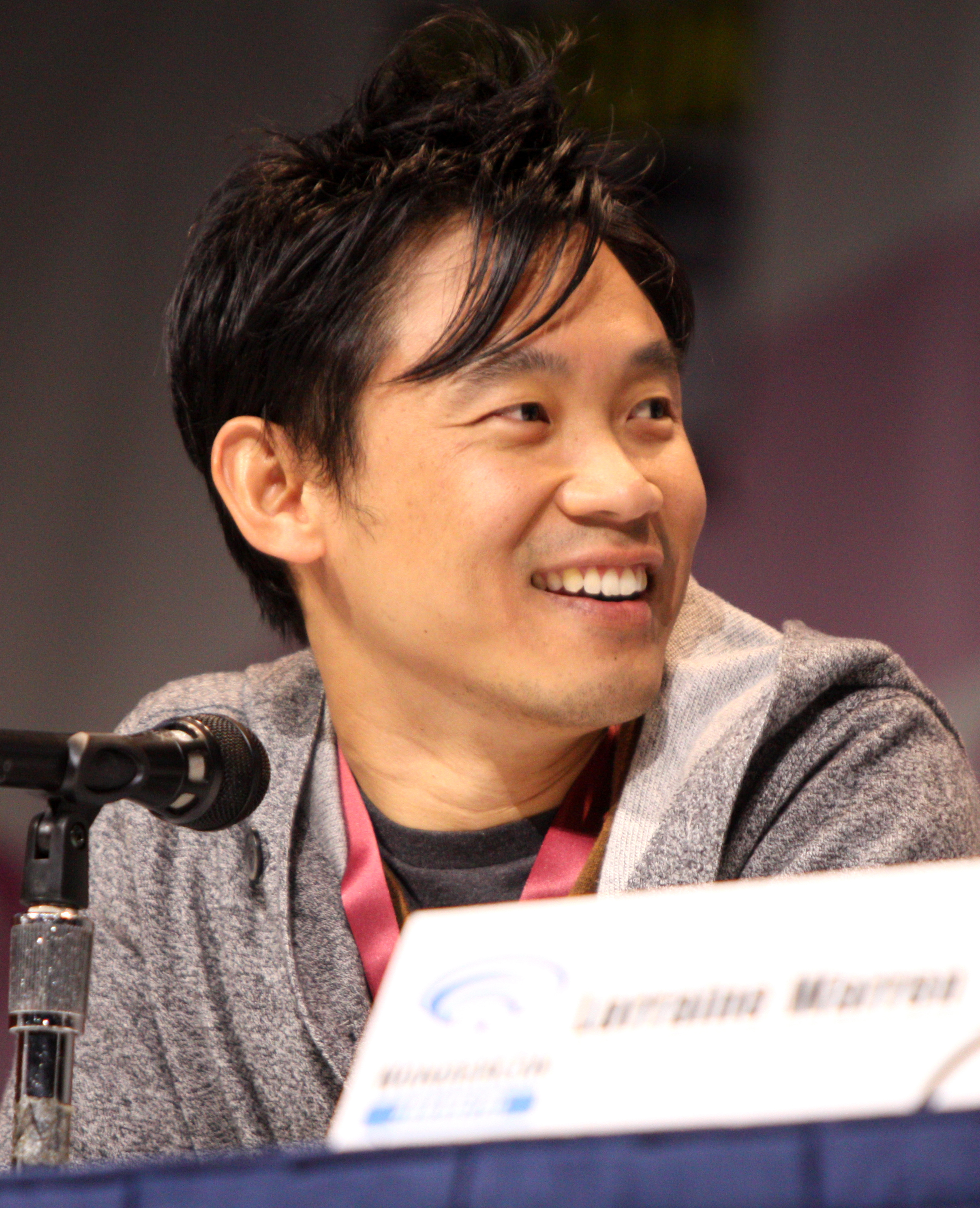 James Wan, director of the original Saw and producer on the new film, at a convention appearance