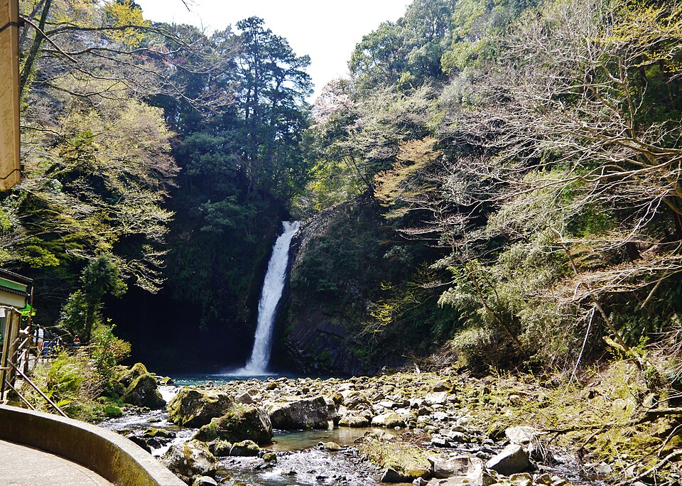 Joren Falls on the Izu Peninsula, Shizuoka, Japan, the waterfall associated with a local Jorogumo legend