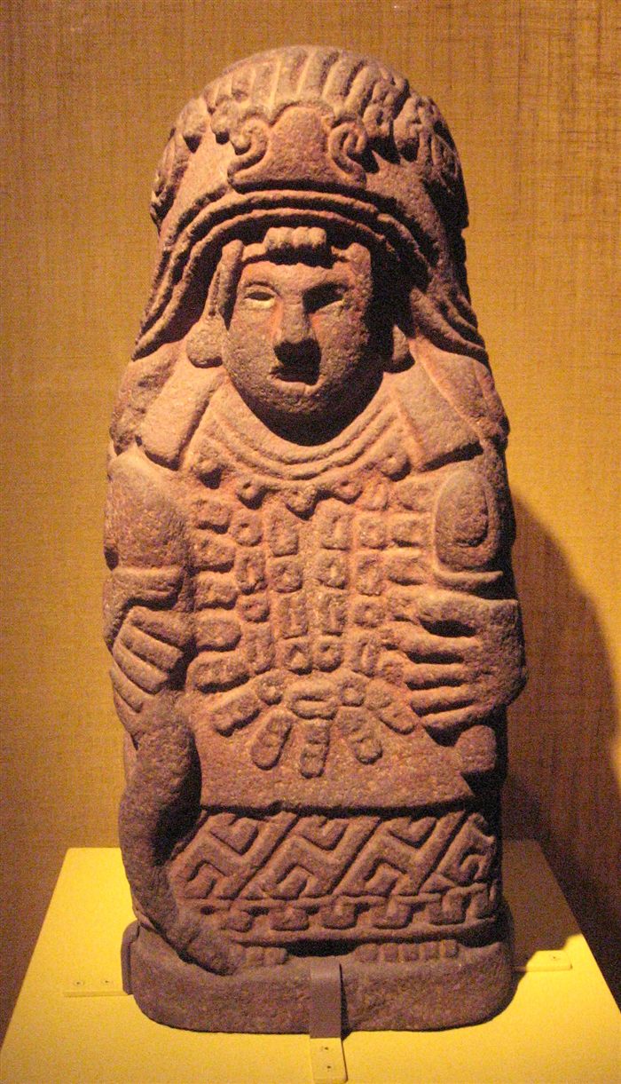 Stone statue identified as Cihuacoatl in Mexico’s National Museum of Anthropology