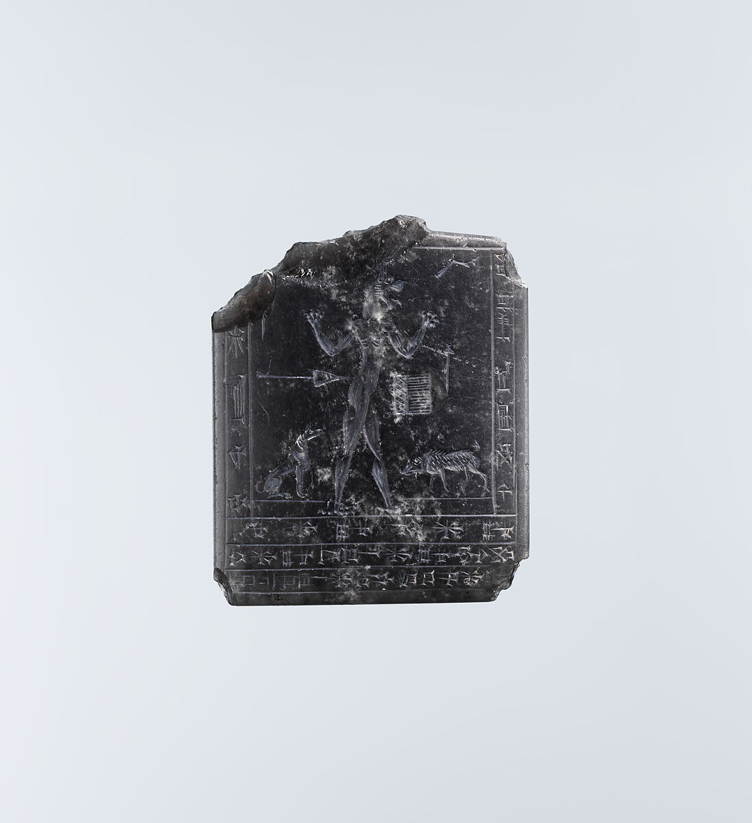 Obsidian amulet depicting Lamashtu from the early first millennium BCE