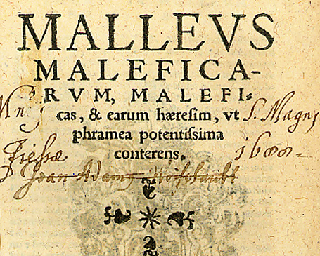 Title page of a 1520 Cologne edition of the Malleus Maleficarum