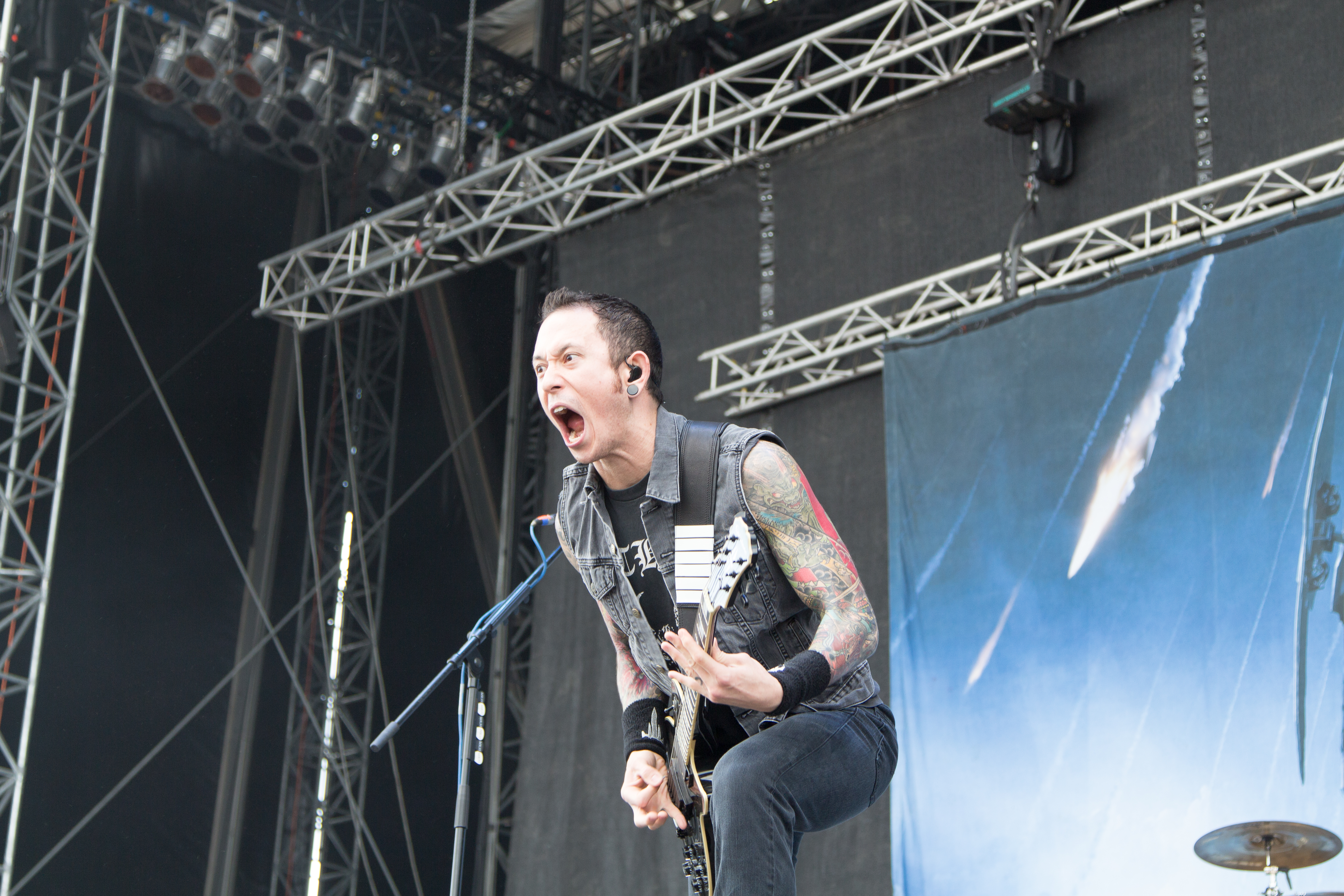 Matt Heafy of Trivium performing live, who composed the original score for Deathgasm II: Goremageddon