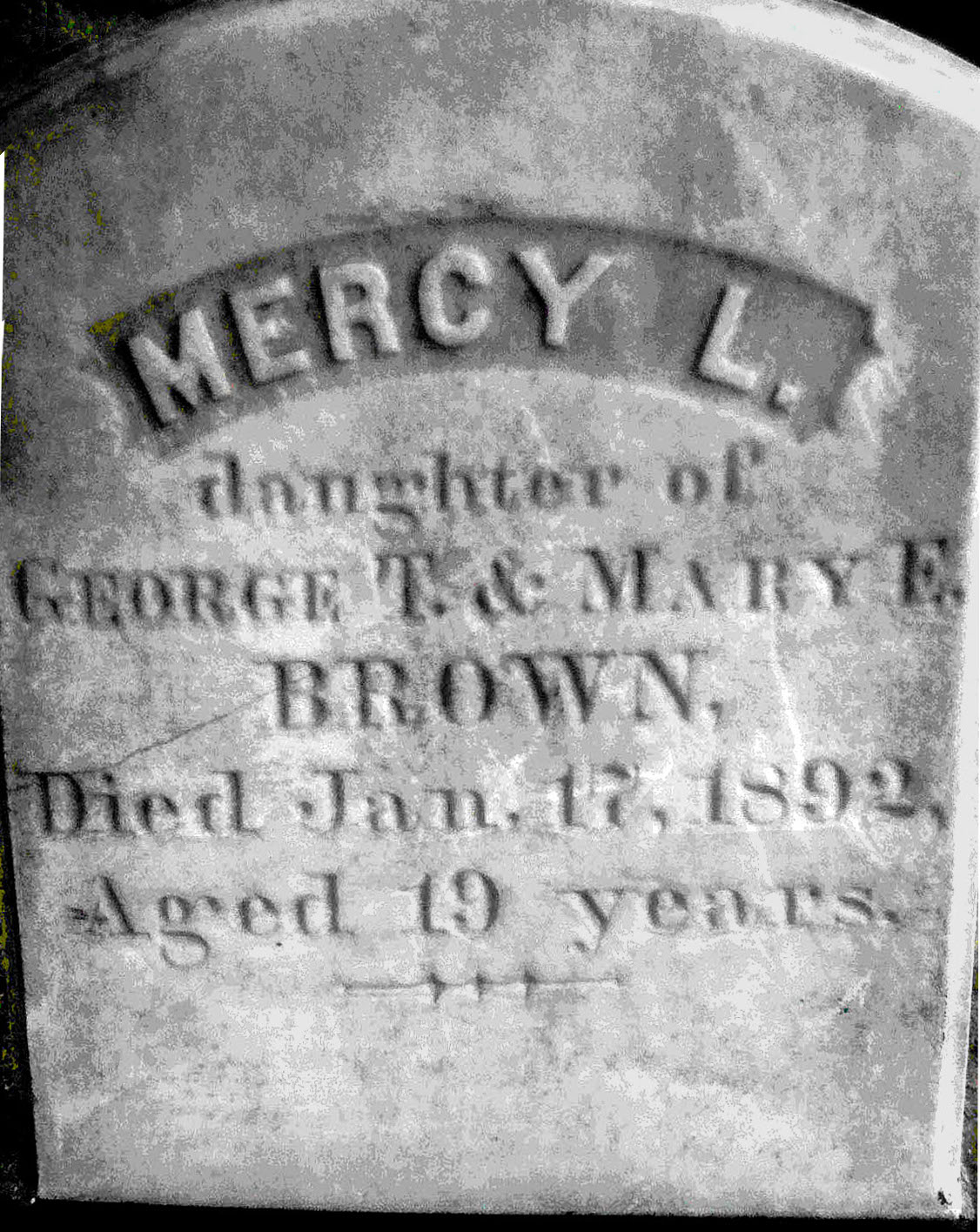 Gravestone of Mercy Brown in Exeter, Rhode Island