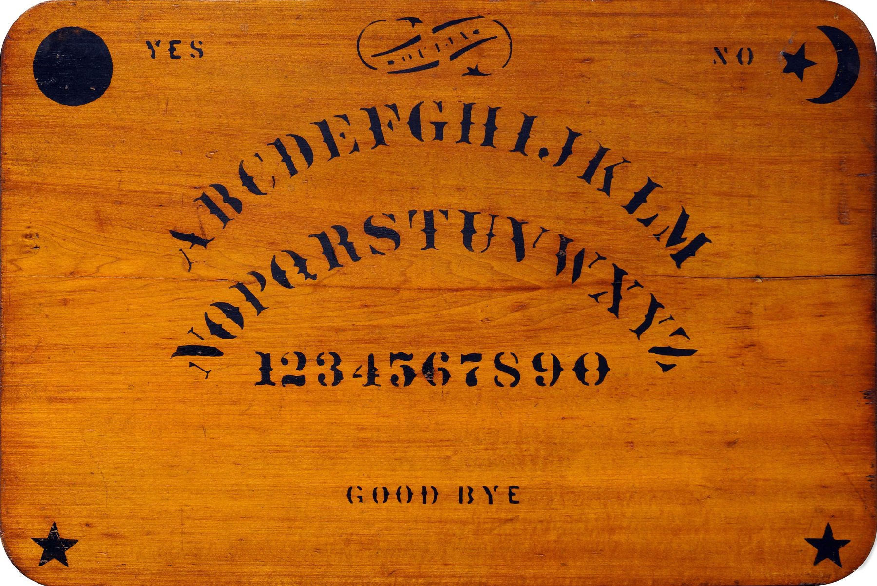 An original Ouija board manufactured by the Kennard Novelty Company of Baltimore, circa 1890