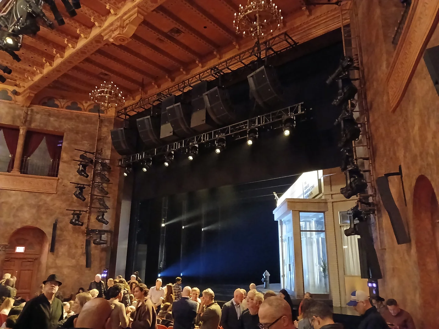 Interior of the August Wilson Theatre in March 2026 during an earlier production, before Paranormal Activity began its Broadway run