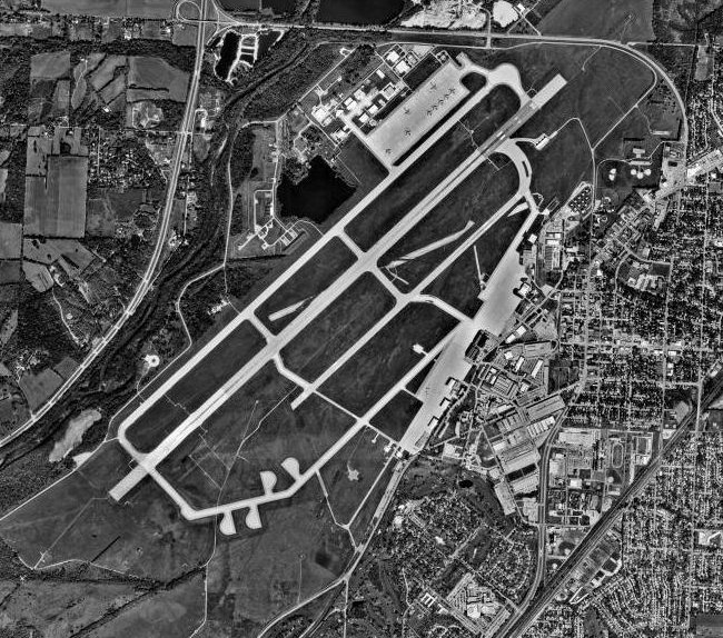 Aerial photograph of Wright-Patterson Air Force Base in Ohio, where Project Blue Book was headquartered