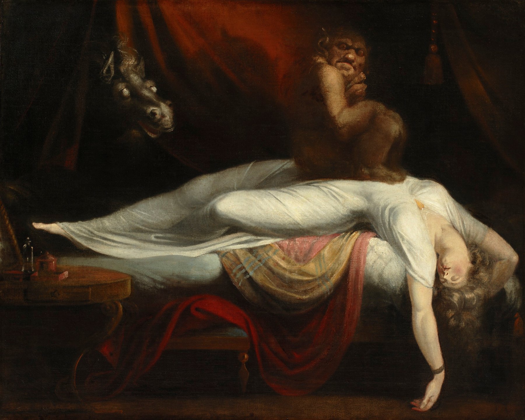 Henry Fuseli's 1781 painting The Nightmare, depicting an incubus crouched on a sleeping woman's chest