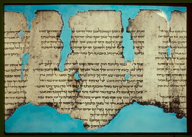 Fragment of the War Scroll, a Dead Sea Scroll from Qumran that names Belial as the leader of the forces of darkness