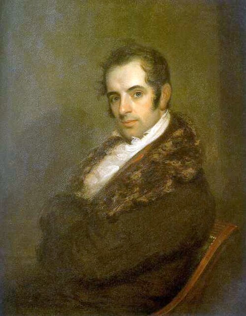 Portrait of Washington Irving by John Wesley Jarvis, painted in 1809