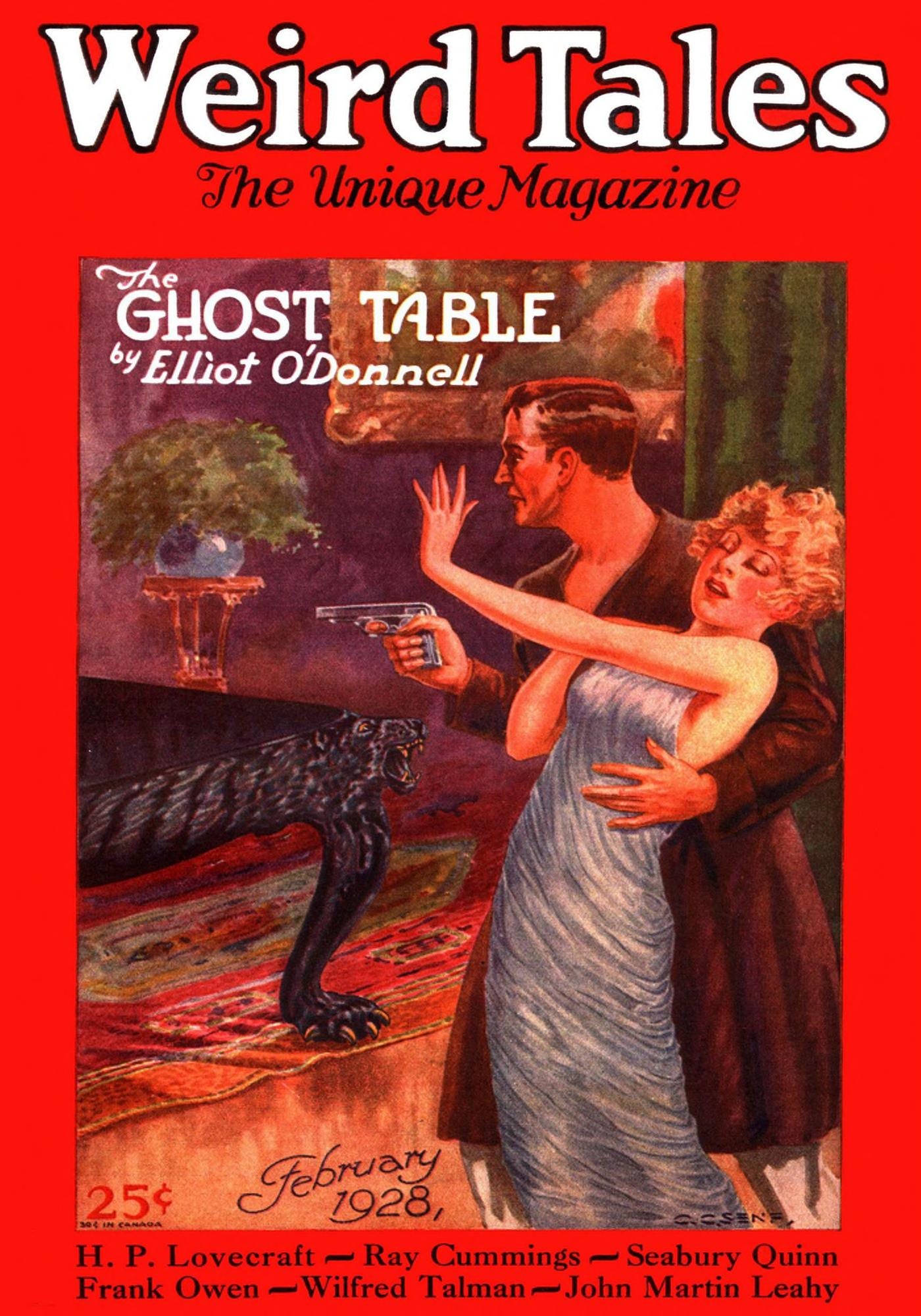 Cover of the February 1928 issue of Weird Tales magazine, which first published H. P. Lovecraft's The Call of Cthulhu