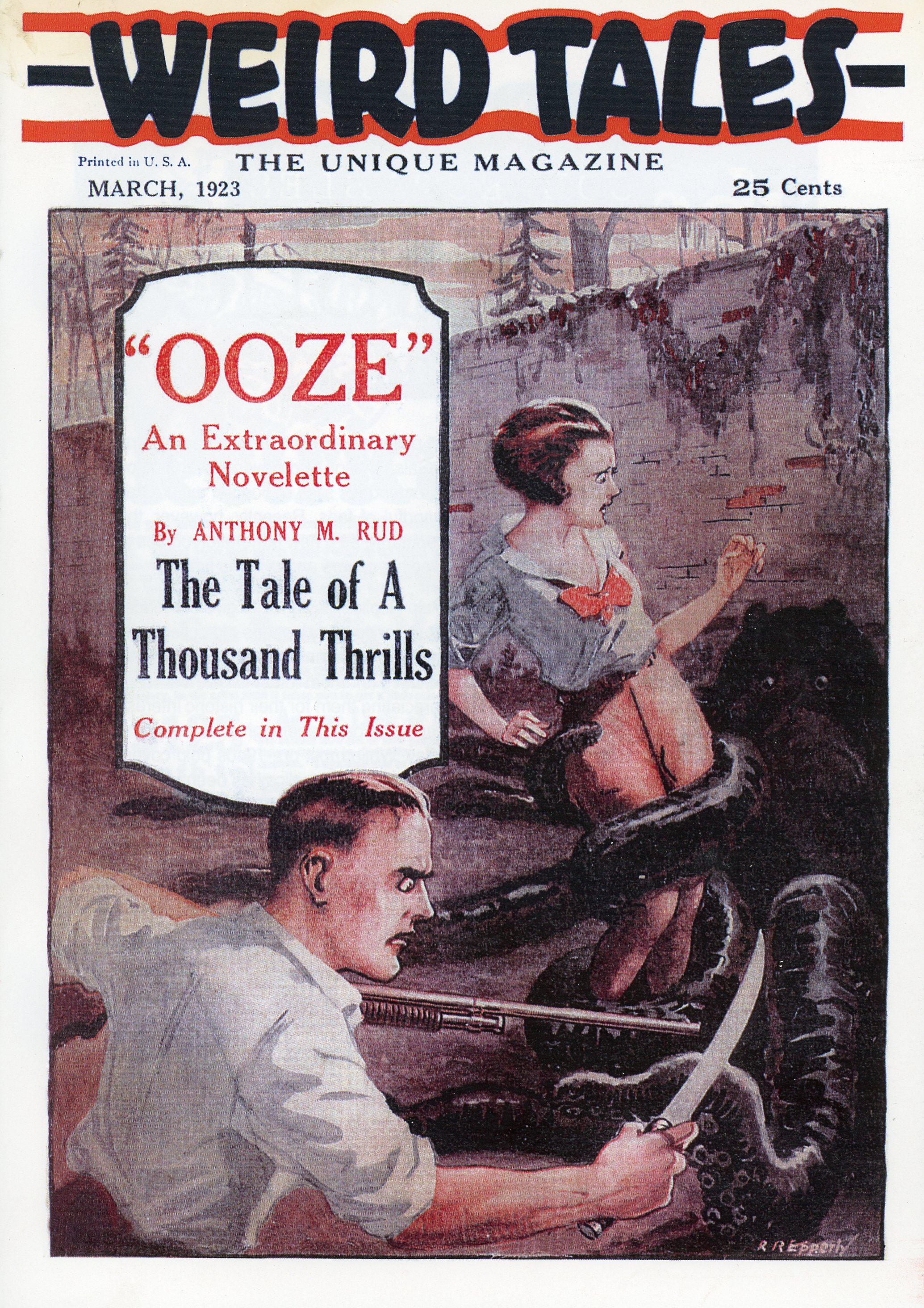 Cover of the March 1923 issue of Weird Tales magazine